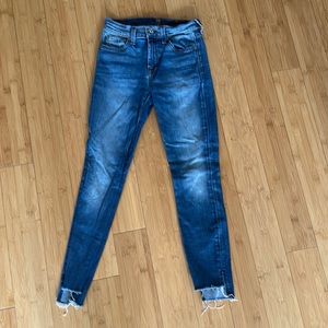 Seven for all Mankind the ankle skinny blue jeans